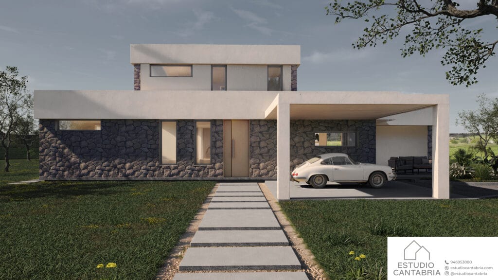 Render vivienda en Piélagos, Vivienda Sostenible. Cantabria.