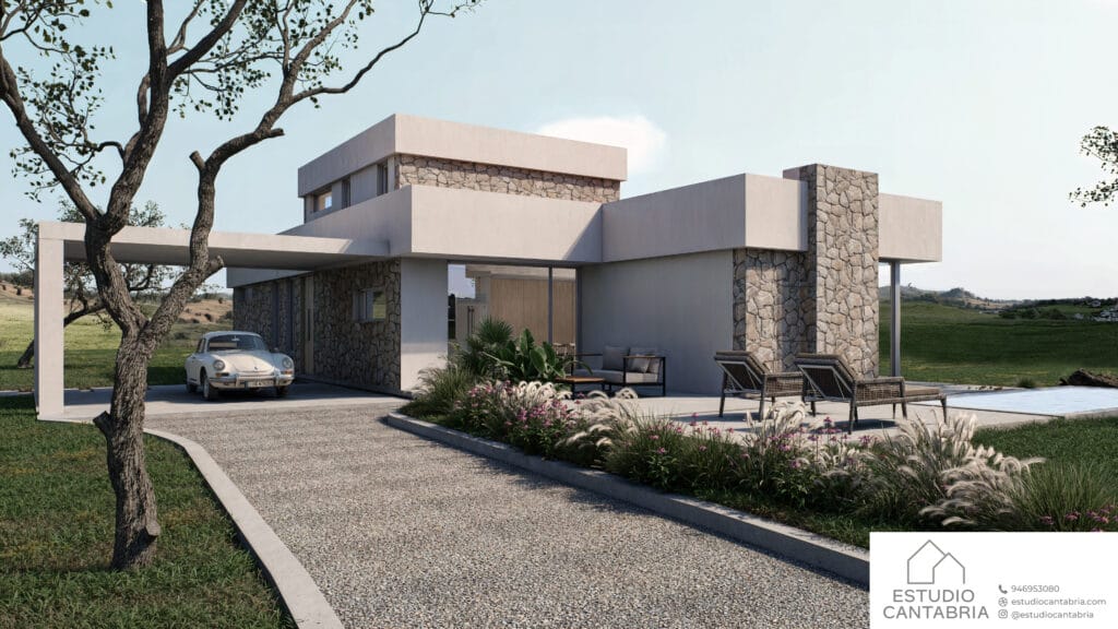 Render vivienda en Piélagos, Vivienda Sostenible. Cantabria.