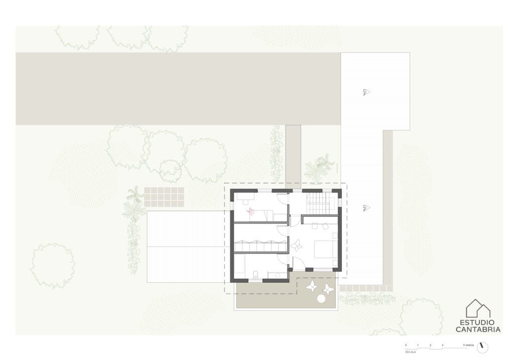 Planta alta de vivienda unifamiliar en Orejo, con suite y terraza privada